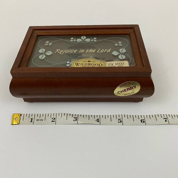 Wildwood Artisans Religious Faith Music Box Solid Cherry Wood Wooden Sounds - Picture 9 of 10
